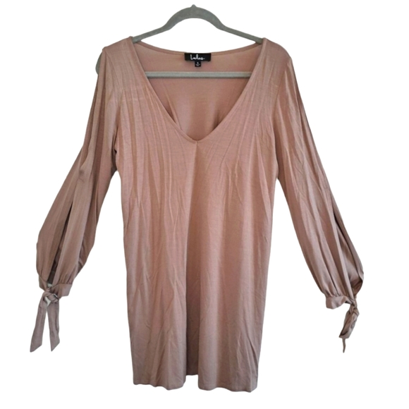 Lulu's Glory of Love Taupe Shift Dress with Open Sleeves Size Small - Picture 1 of 7